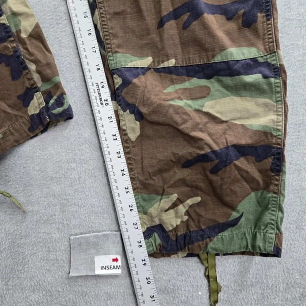 US Army Men Pants M SHORT Green Camouflage Cotton‎ Nylon Cargo Ripstop Straight